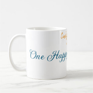 One happy blue octopus under the sea birthday coffee mug
