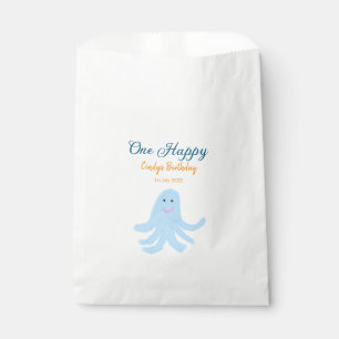 One happy blue octopus under the sea birthday favour bag