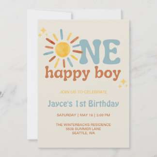 One Happy Boy, 1st Trip Around The Sun Invitation