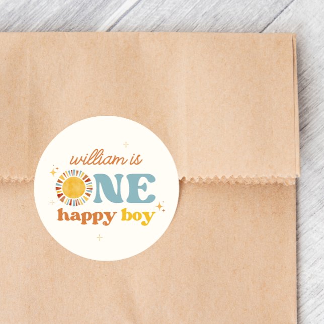 One Happy Boy Boho Sun 1st Birthday Stickers (Creator Uploaded)