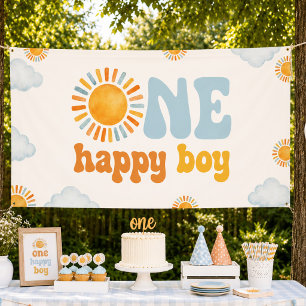 One Happy Boy Sunshine 1st Birthday Banner