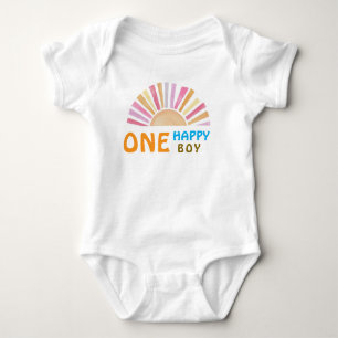 One Happy Boy Sunshine  1st Birthday or Everyday Baby Bodysuit