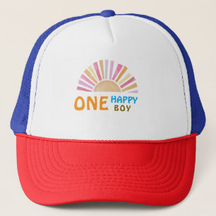 One Happy Boy Sunshine 1st Birthday or Everyday Trucker Hat