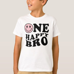 One Happy Bro   Pink Matching One Family Birthday T-Shirt