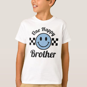 One Happy Brother Blue Smile 1st Birthday Matching T-Shirt