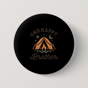 One happy brother camper 1st birthday camping 6 cm round badge