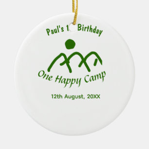One happy camp green mountain sun 1st birthday  ceramic ornament
