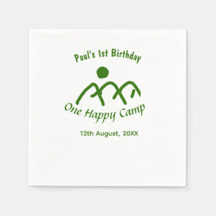 One happy camp green mountain sun 1st birthday napkin