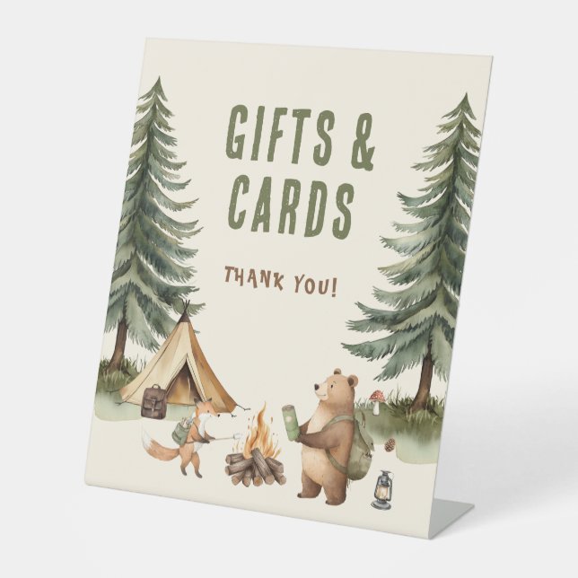 One Happy Camper 1st Birthday Gifts Cards Sign (Front)