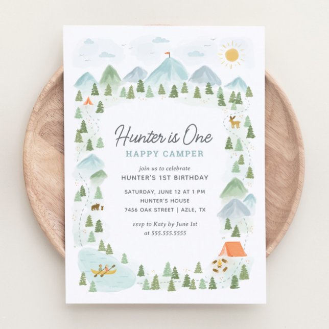 One Happy Camper 1st Birthday Invitation (Creator Uploaded)
