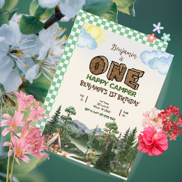 One Happy Camper 1st Birthday Invitation - Editabl