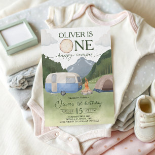 One Happy Camper 1st Birthday Invite