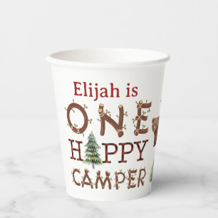 One Happy Camper 1st Birthday Paper Cups