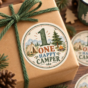 One Happy Camper 1st Birthday Sticker