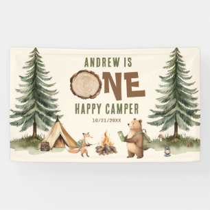One Happy Camper 1st Birthday Vinyl Banner