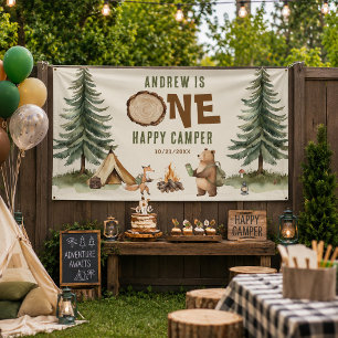 One Happy Camper 1st Birthday Vinyl Banner