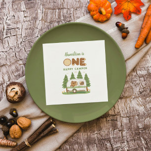 One Happy Camper Bear Birthday Napkin