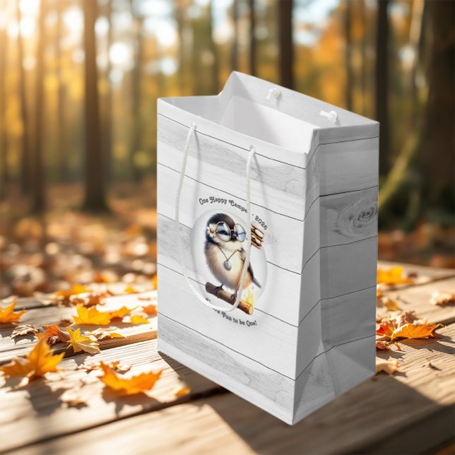 One Happy Camper Bird | Rustic Camping Birthday Medium Gift Bag (One Happy Camper Bird | Rustic Camping Birthday Medium Gift Bag)
