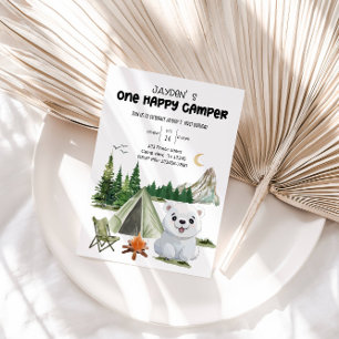 🎉 One Happy Camper Birthday – Adventure Awaits!  Invitation