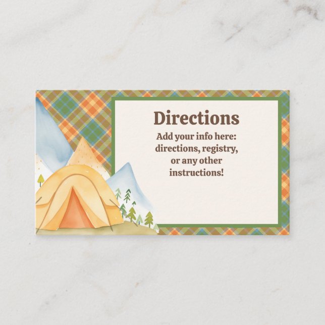 One Happy Camper Birthday Enclosure Card (Front)
