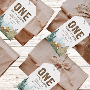 One Happy Camper Birthday Favour Gift Tags