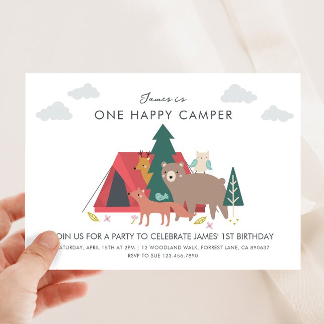 One happy camper birthday Invitation (Creator Uploaded)