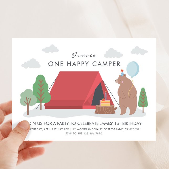 One happy camper birthday invitation (Creator Uploaded)