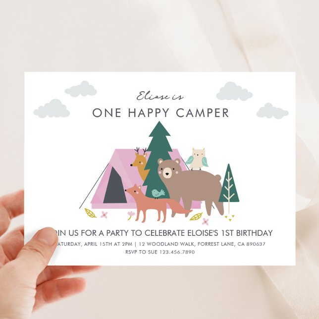 One happy camper birthday Invitation (Creator Uploaded)