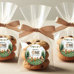 One Happy Camper Birthday Party Classic Round Sticker