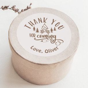 One Happy Camper Birthday Thank you Classic Round Sticker