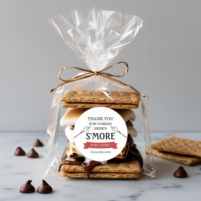 One Happy Camper Boys Birthday  Classic Round Sticker (Creator Uploaded)