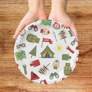 One Happy Camper Boys Birthday  Paper Plate