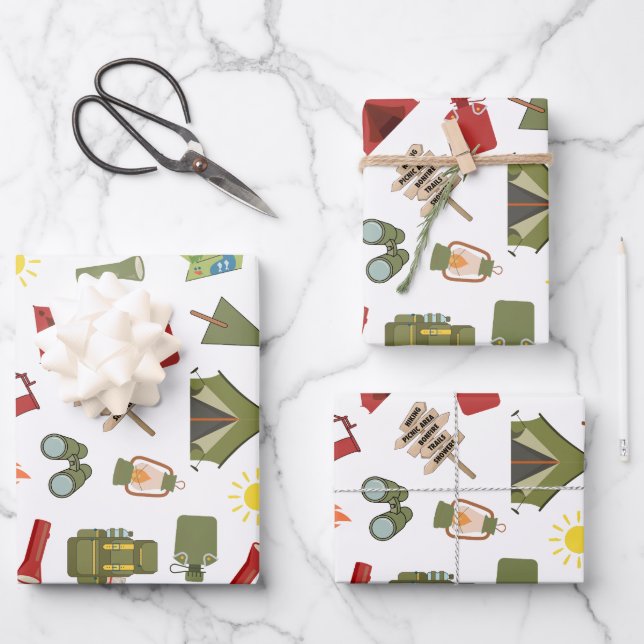 One Happy Camper Boys Birthday  Wrapping Paper Sheet (Front)