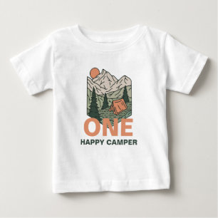 One Happy Camper First Birthday Baby T-Shirt