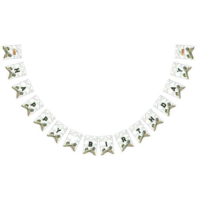 One Happy Camper First Birthday  Bunting (All)