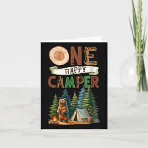 One Happy Camper First Birthday Family Camping Bea Card