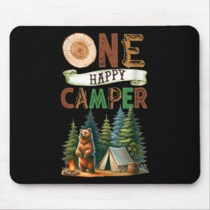 One Happy Camper First Birthday Family Camping Bea Mouse Pad