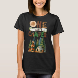 One Happy Camper First Birthday Family Camping Bea T-Shirt
