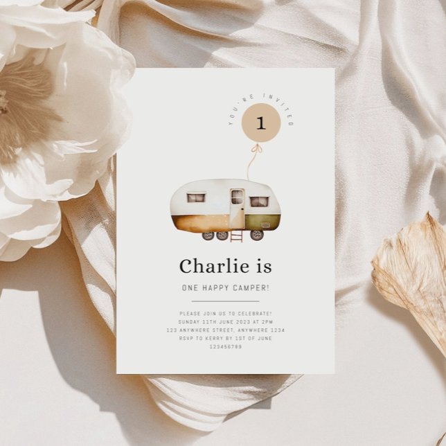 One Happy Camper First Birthday Invitation (Creator Uploaded)