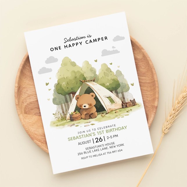 One Happy Camper First Birthday Invitation (Creator Uploaded)