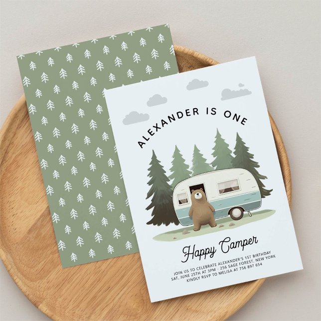 One Happy Camper First Birthday Invitation (Creator Uploaded)