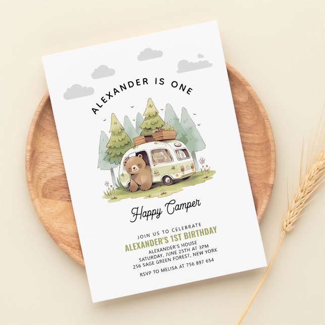 One Happy Camper First Birthday Invitation (Creator Uploaded)