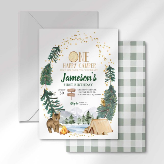 One Happy Camper First Birthday Invitation (Creator Uploaded)