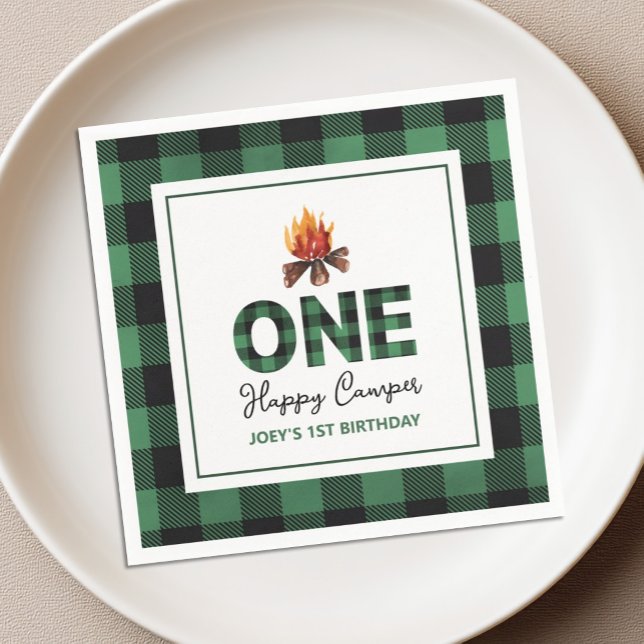One Happy Camper First Birthday Napkin (Creator Uploaded)