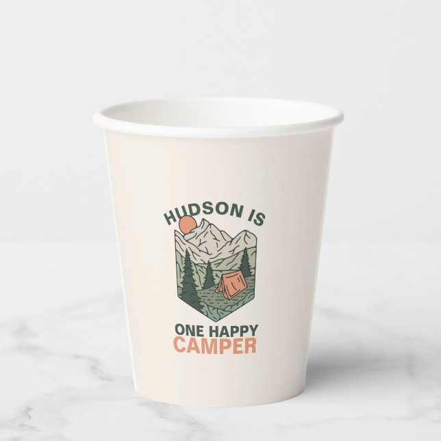 One Happy Camper First Birthday Paper Cups (Front)