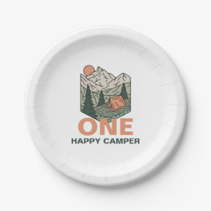 One Happy Camper First Birthday Paper Plate