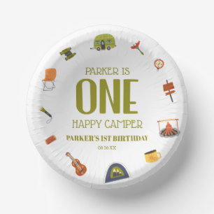 One Happy Camper First Birthday Party Welcome Sign Paper Plate