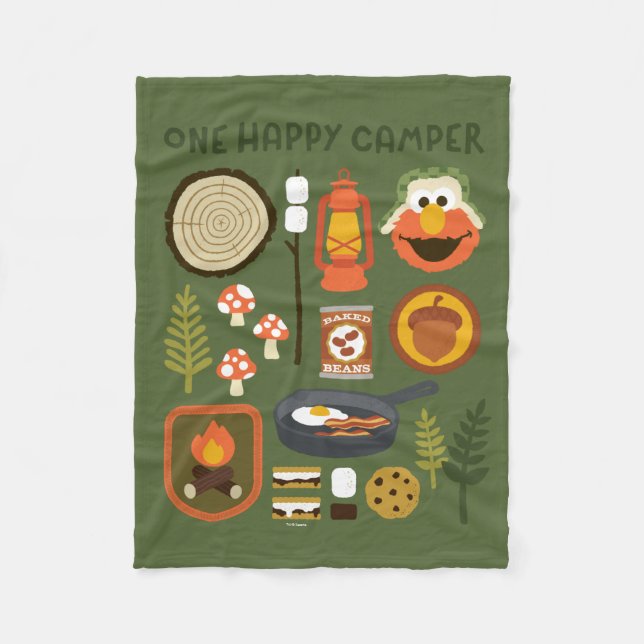One Happy Camper Fleece Blanket (Front)