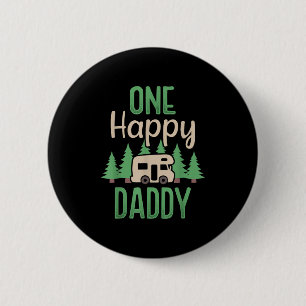 One Happy Camper Happy Daddy First Birthday Party 6 Cm Round Badge