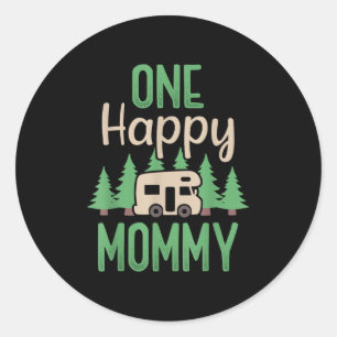 One Happy Camper Happy Mummy First Birthday Party Classic Round Sticker